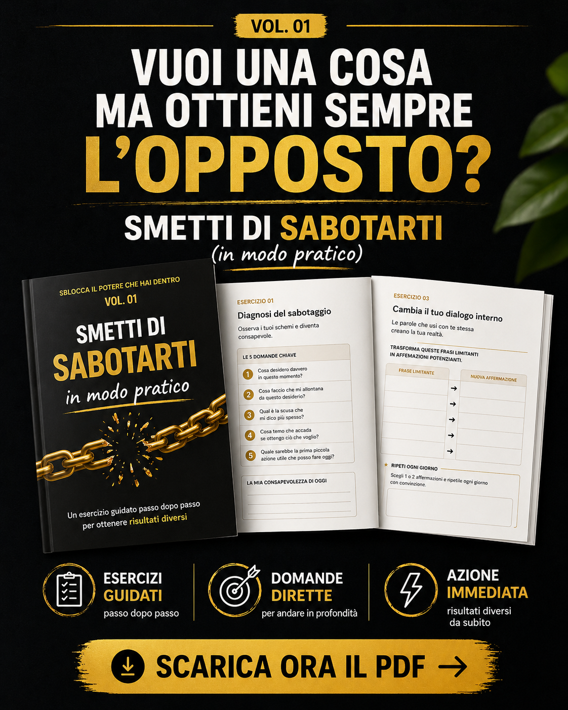001 - Smetti di sabotarti: esercizi pratici per ottenere risultati diversi